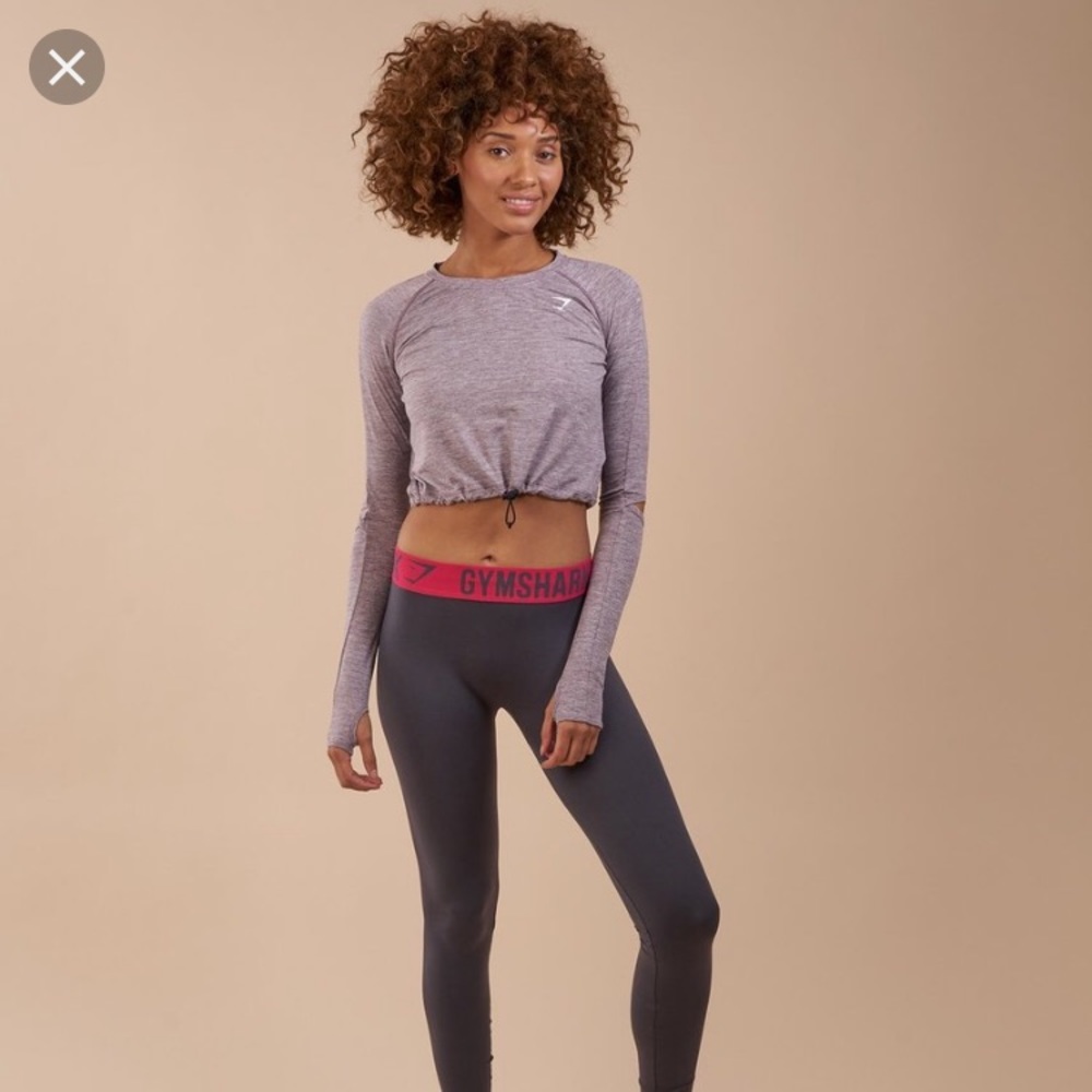 Gymshark longsleeve drawcord top- L purple wash